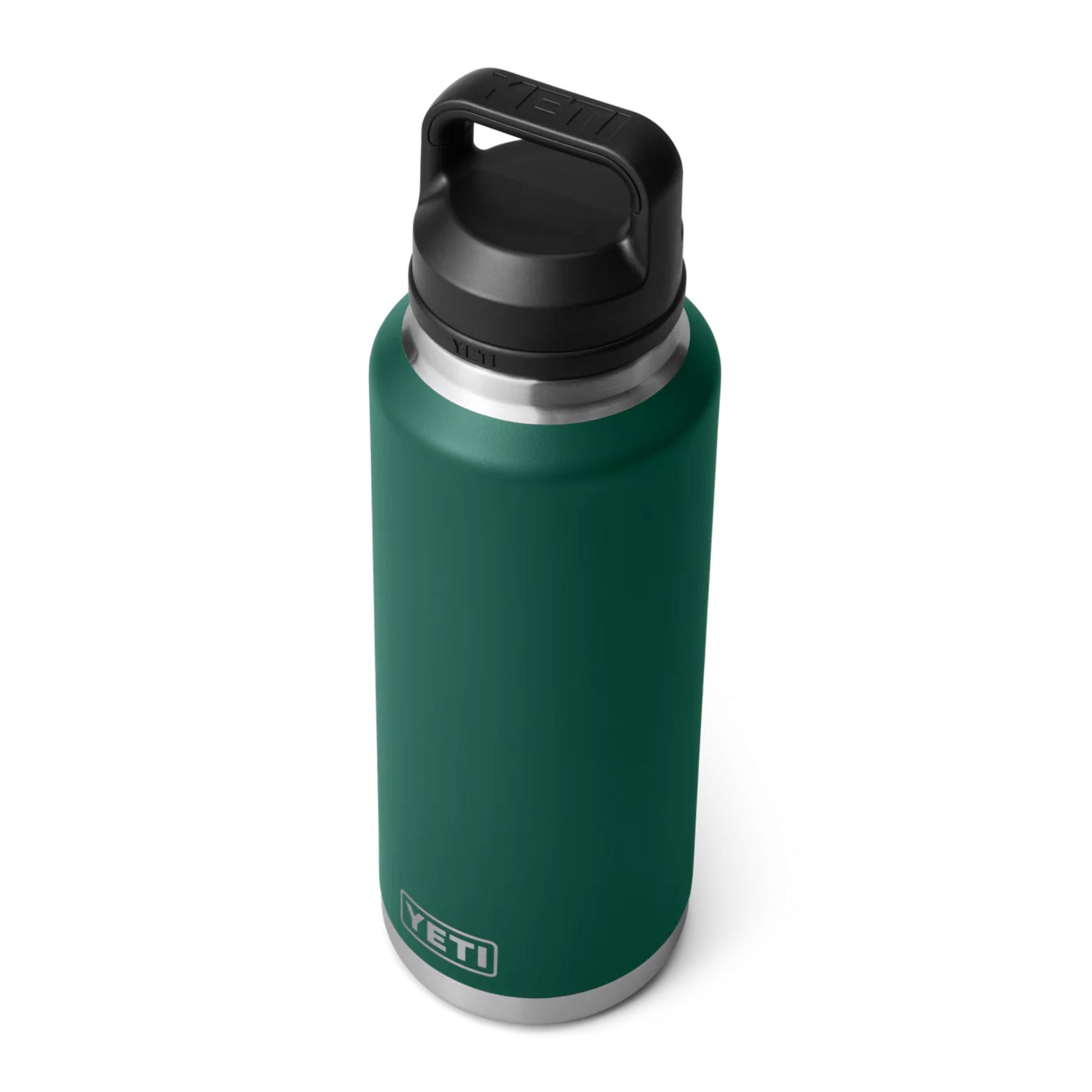 YETI Rambler 46 Oz Bottle in Black Forest Green (1400ml) with Chug Cap