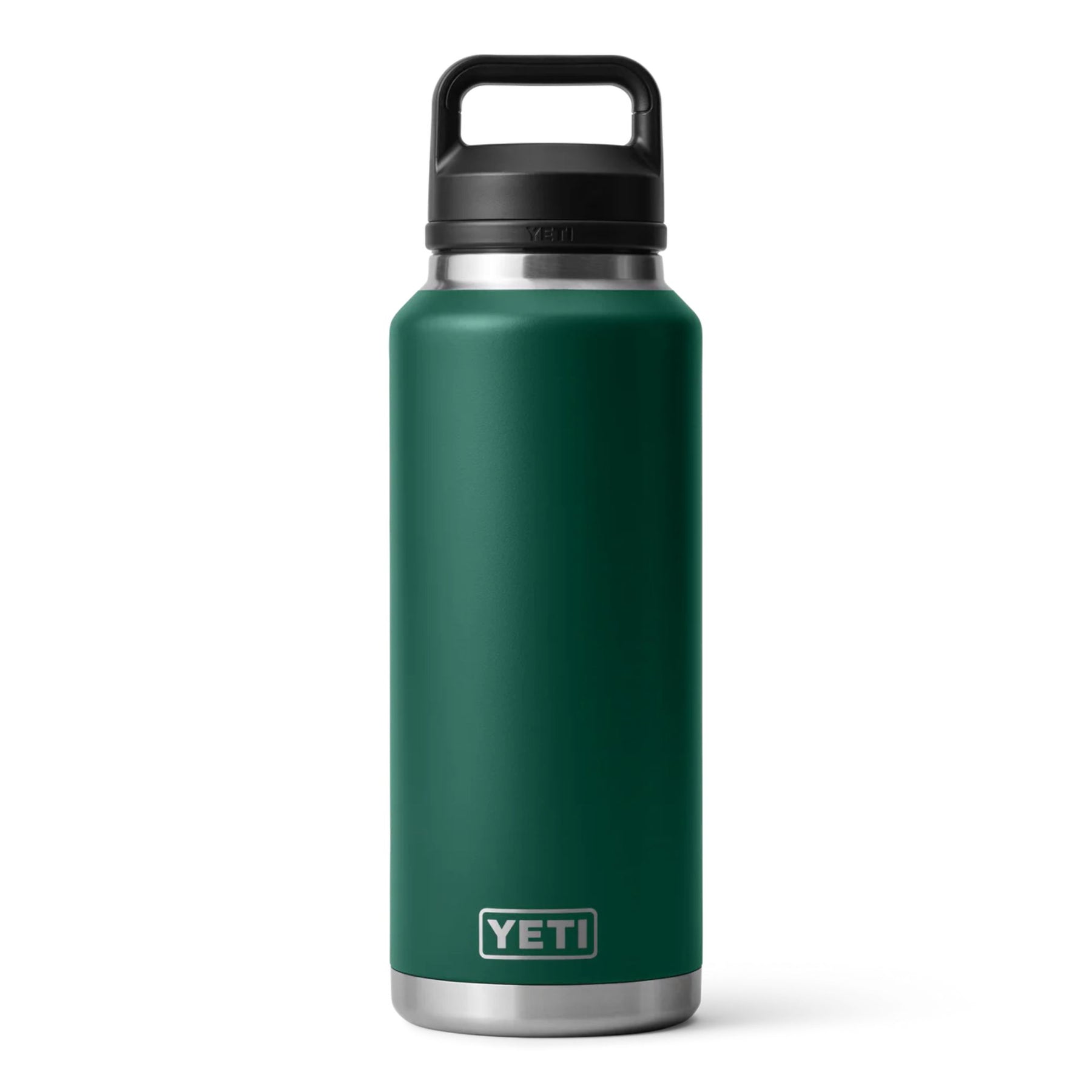 YETI Rambler 46 Oz Bottle in Black Forest Green (1400ml) with Chug Cap