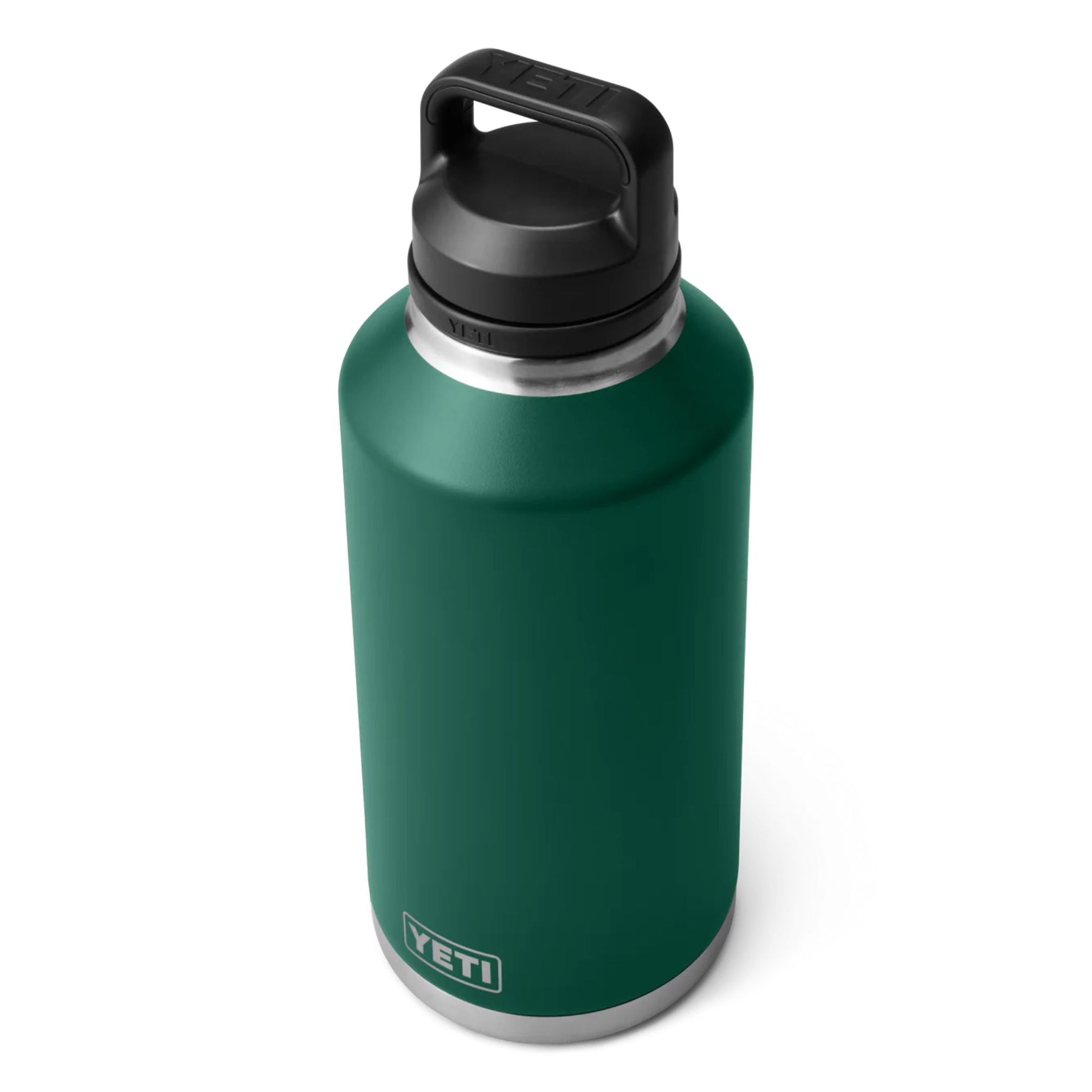 YETI Rambler 64 Oz Bottle in Black Forest Green (1.9 litres) with Chug Cap