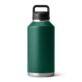 YETI Rambler 64 Oz Bottle in Black Forest Green (1.9 litres) with Chug Cap