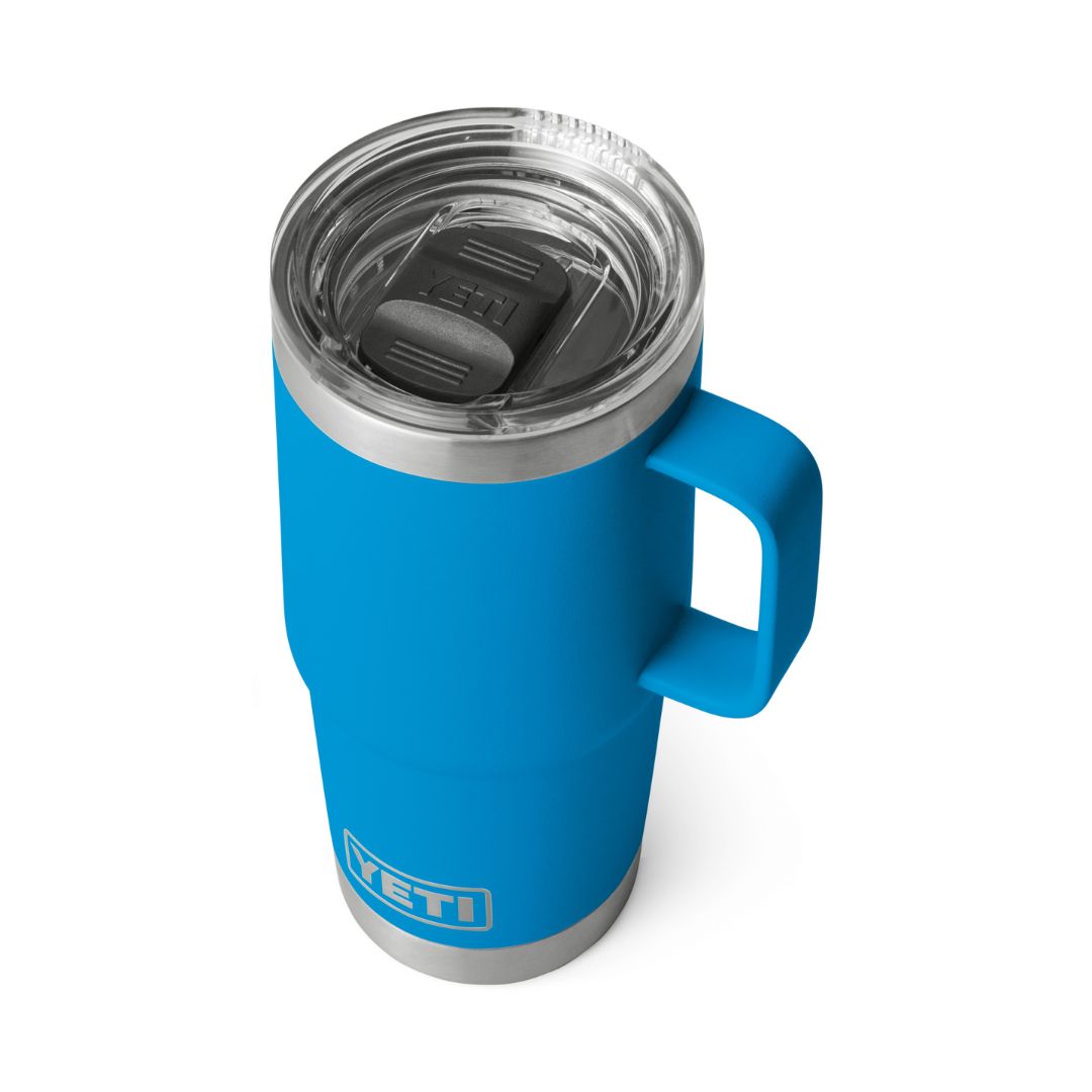 YETI Rambler 20 Oz Travel Mug in Big Wave Blue (591ml) with StrongHold Lid