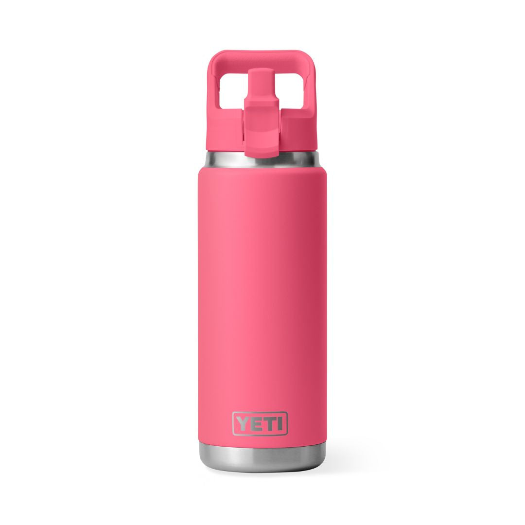 YETI Rambler 26 Oz Water Bottle in Tropical Pink (769ml) with Straw Cap