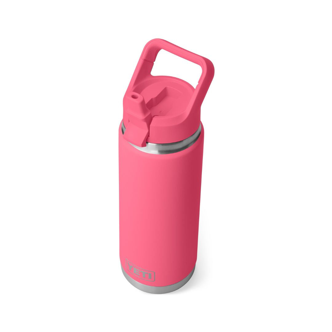 YETI Rambler 26 Oz Water Bottle in Tropical Pink (769ml) with Straw Cap