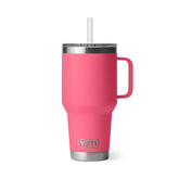 YETI Rambler 35 Oz Straw Mug in Tropical Pink (994ml) with Straw Lid