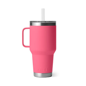 YETI Rambler 35 Oz Straw Mug in Tropical Pink (994ml) with Straw Lid