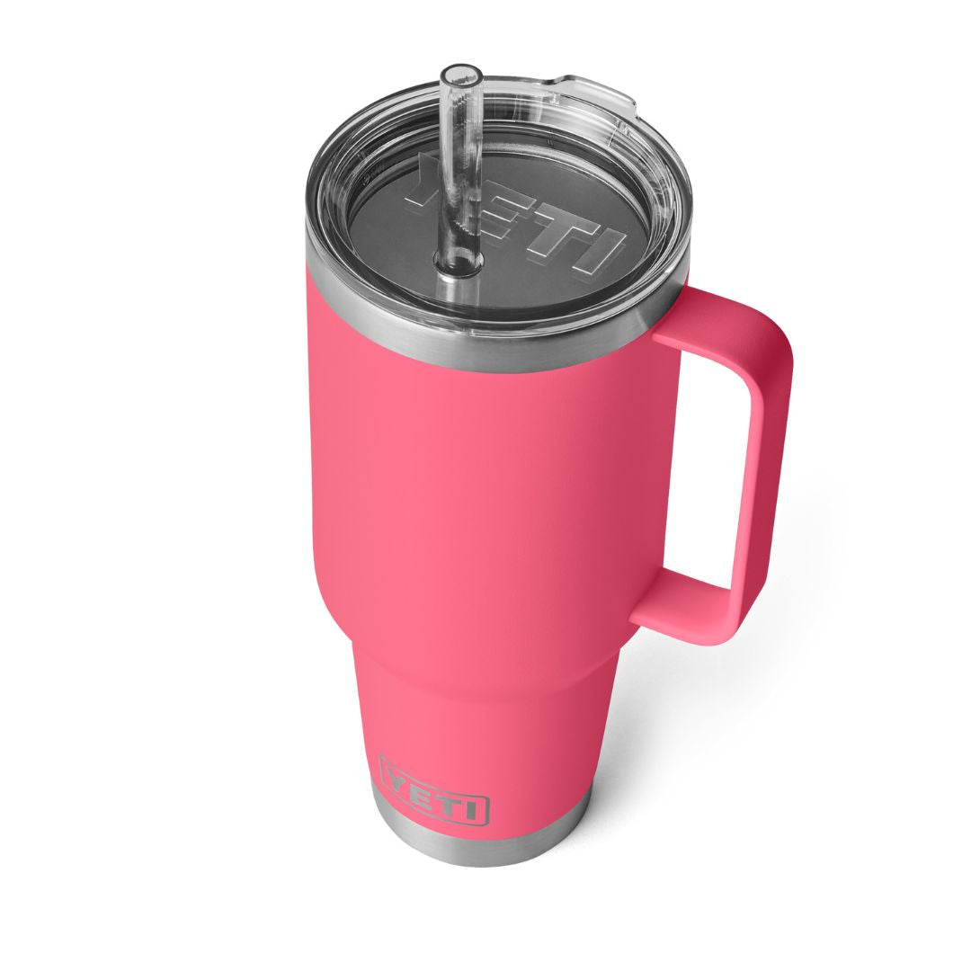 YETI Rambler 42 Oz Straw Mug in Tropical Pink (1242ml) with Straw Lid