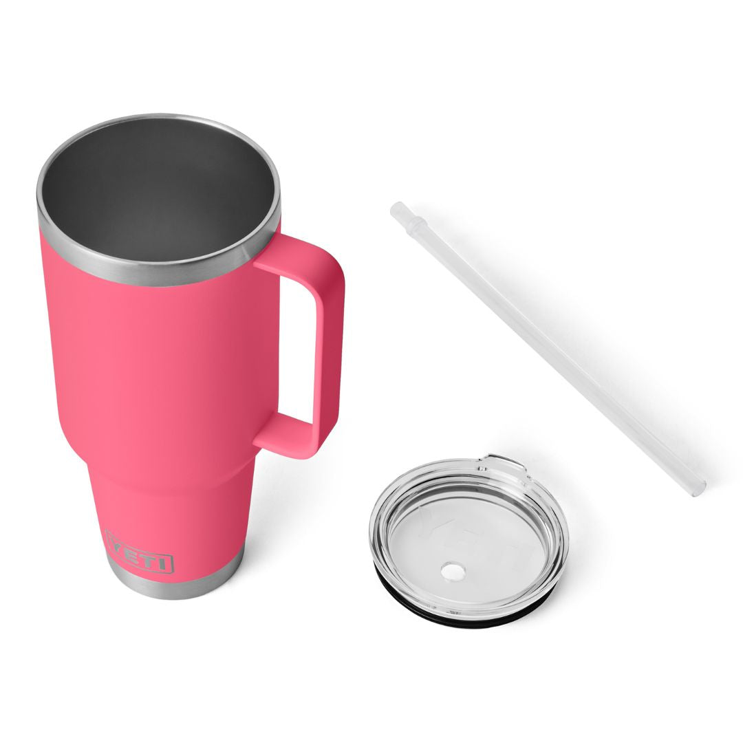 YETI Rambler 42 Oz Straw Mug in Tropical Pink (1242ml) with Straw Lid