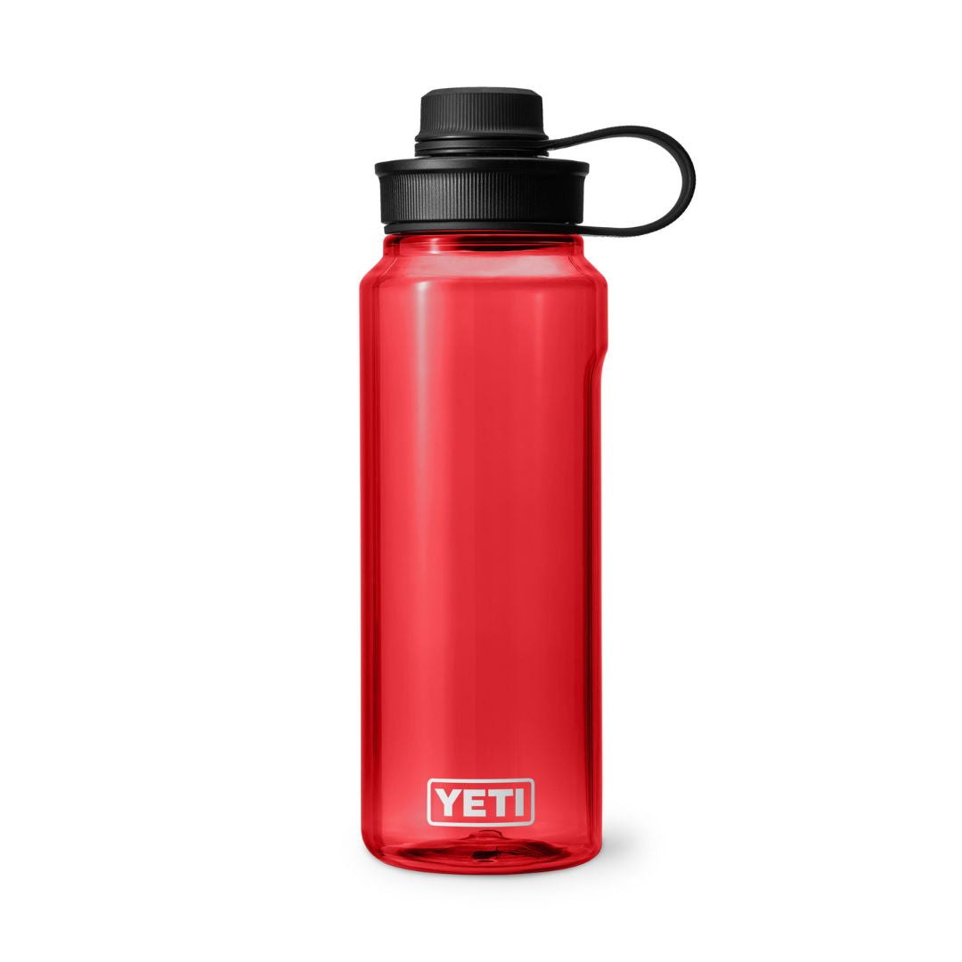 YETI Yonder 34 Oz Water Bottle in Rescue Red (1000ml) with Tether Cap