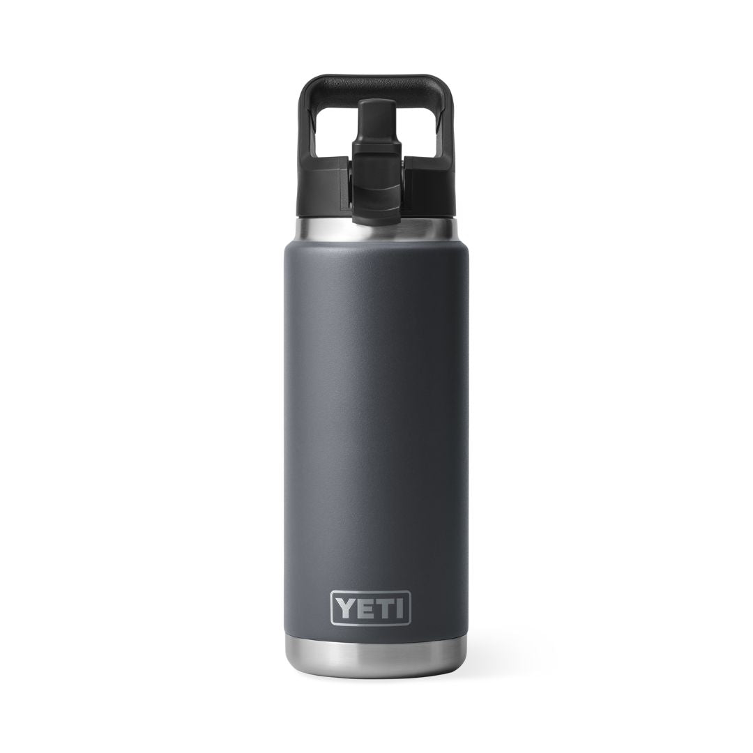 Yeti Rambler 26 Oz Bottle with Straw Cap in Charcoal (739ml)