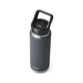 Yeti Rambler 26 Oz Bottle with Straw Cap in Charcoal (739ml)