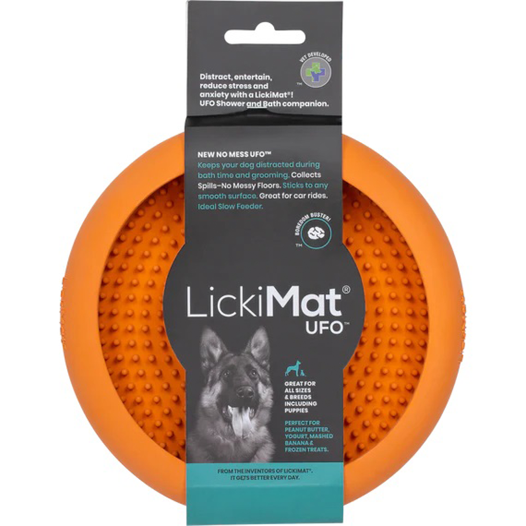 Lickimat Ufo Orange Dog3