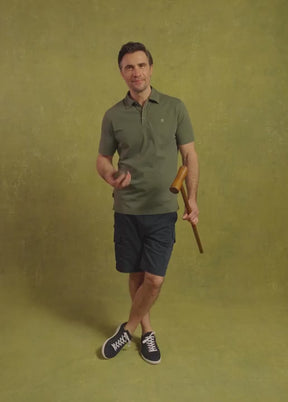 Dubarry Men's Kilmurray Three-Button Polo Shirt in Kelp