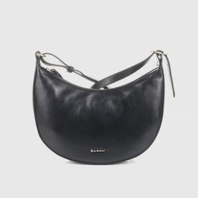 Barbour Laire Leather Half-Moon Bag in Black