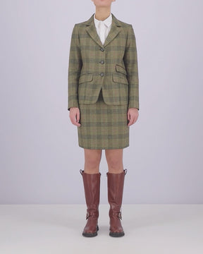 Barbour Women's Carlby Tailored Wool Blazer in Arabesque & Brown