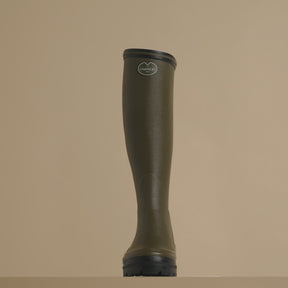 Le Chameau Women's Giverny Jersey Lined Wellington Boot in Vert Chameau (Chameau Green)