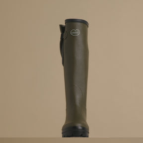 Le Chameau Women's Vierzon Jersey Lined Wellington Boots in Vert Chameau (Chameau Green)