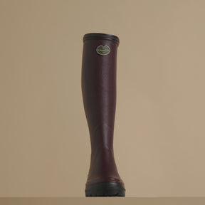 Le Chameau Women's Giverny Jersey Lined Wellington Boot in Cherry