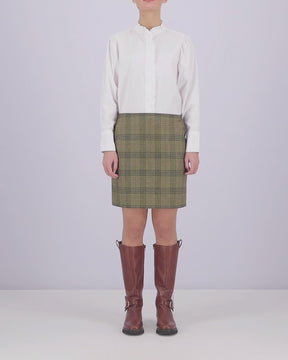 Barbour Women's Bamburgh Tartan Mini Skirt in Arabesque & Brown