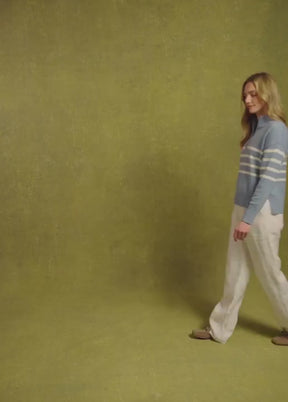 Dubarry Women's Fonthill Zip Neck Jumper in Dusty Blue