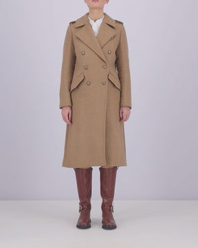 Barbour Women's Cottesmore Wool Coat in Camel