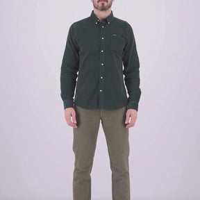 Barbour Men's Ramsey Tailored Long-Sleeved Shirt in Seaweed