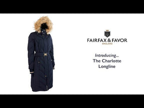 Fairfax & Favor Women's Charlotte Padded Long Coat in Navy