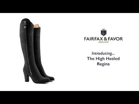 Fairfax & Favor High Heeled Regina Suede Boot in Black