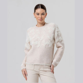 Surkana Round Neck Sweater Jacquard in Ecru