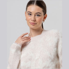 Surkana Round Neck Sweater Jacquard in Ecru
