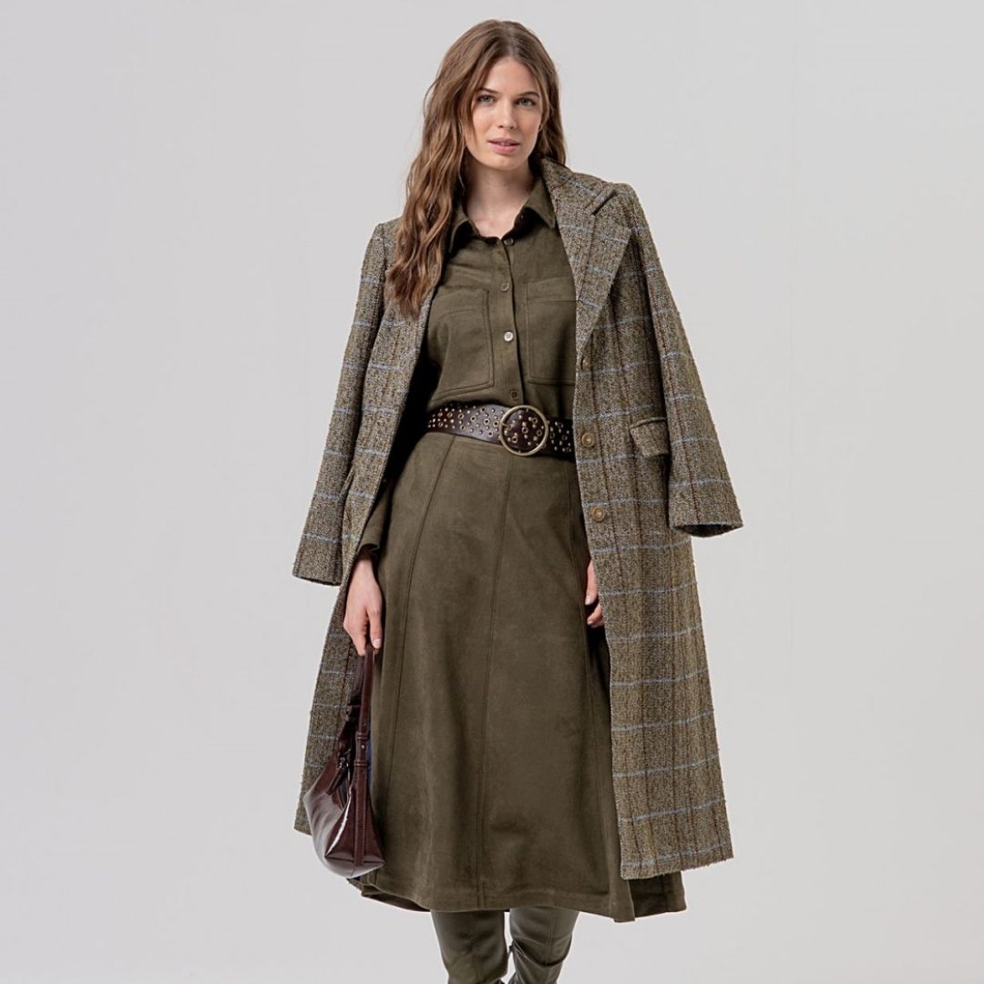 Surkana Long Coat in Khaki
