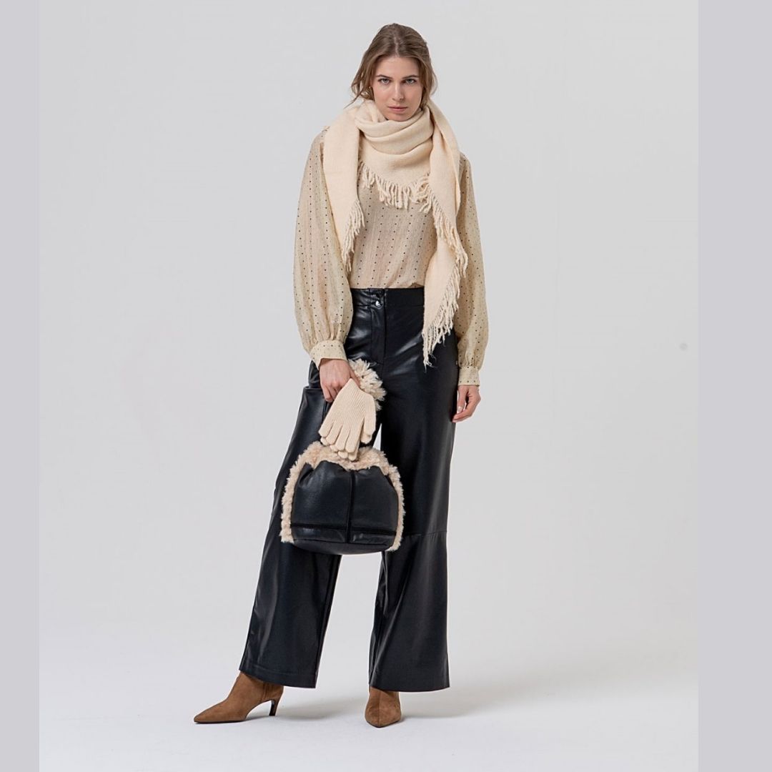 Surkana Blouse Shoulder Detail in Beige