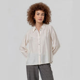 Surkana Shirt with Shoulder Gathers in Ecru