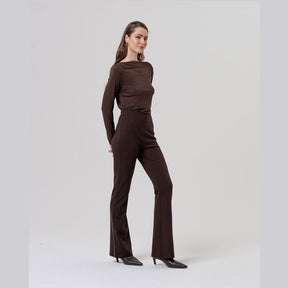 Surkana Flare Style Pants in Chocolate