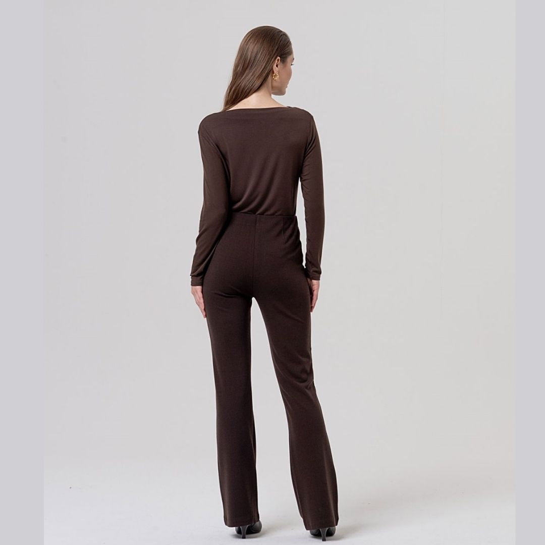 Surkana Flare Style Pants in Chocolate