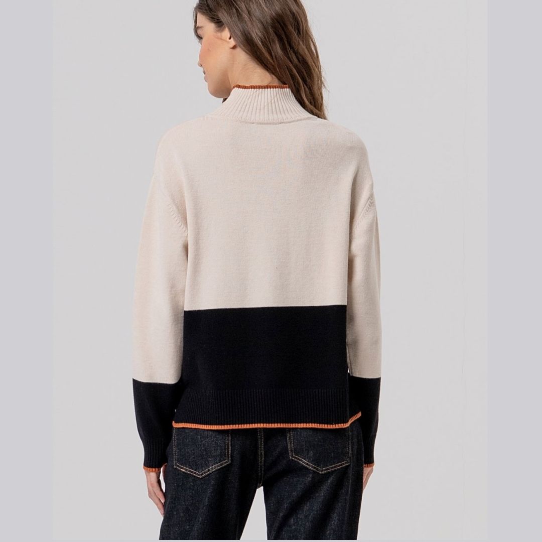 Surkana Perkins Neck Sweater in Ecru