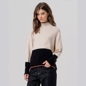 Surkana Perkins Neck Sweater in Ecru