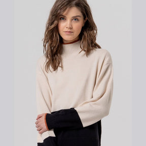 Surkana Perkins Neck Sweater in Ecru