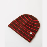 Surkana Knit Hat With Stripes in Chocolate