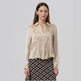 Surkana Shirt With Drawstrings in Beige