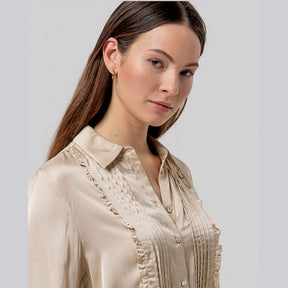 Surkana Shirt With Drawstrings in Beige
