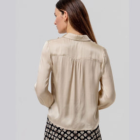 Surkana Shirt With Drawstrings in Beige