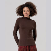 Surkana Turtle Neck T-shirt in Chocolate