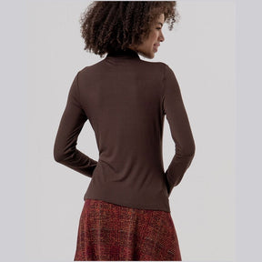 Surkana Turtle Neck T-shirt in Chocolate