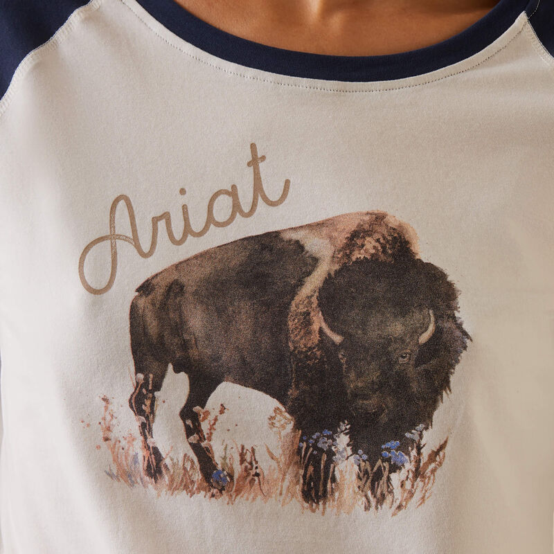 Ariat Women's Painted Dreams T-Shirt in Coconut Milk/Navy