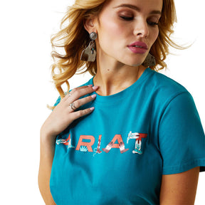 Ariat Real Boot Kickin' Logo T-Shirt in Exotic Plume