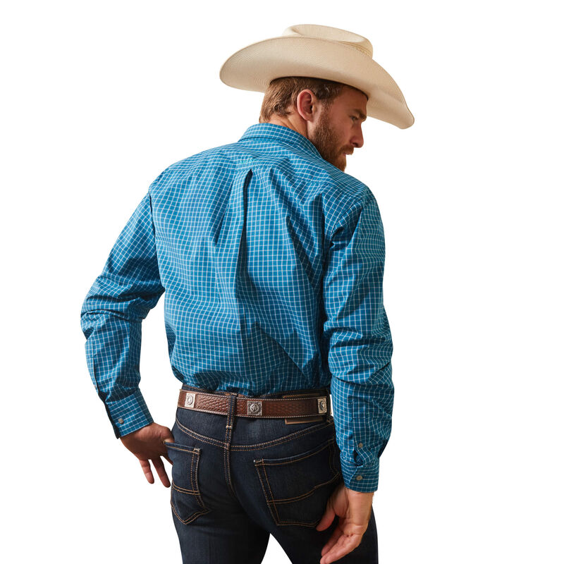 Ariat Men's Pro Series Kyzer Fitted Shirt in Lyons Blue