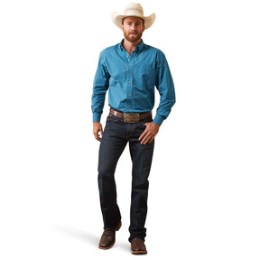 Ariat Men's Pro Series Kyzer Fitted Shirt in Lyons Blue