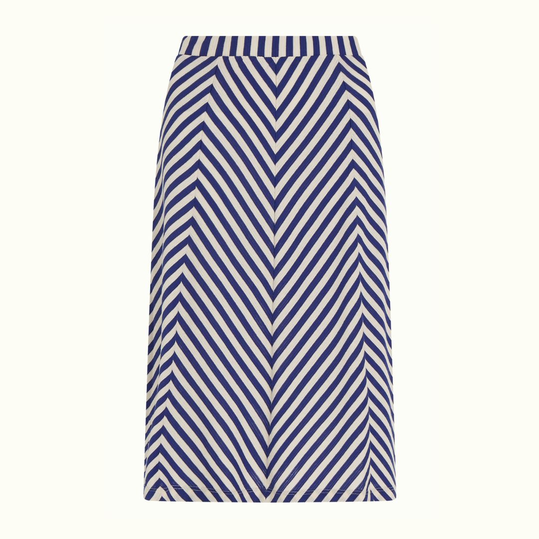 King Louie Women's Juno Panel skirt Chopito Stripe in Deep Blue