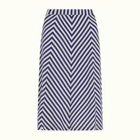 King Louie Women's Juno Panel skirt Chopito Stripe in Deep Blue