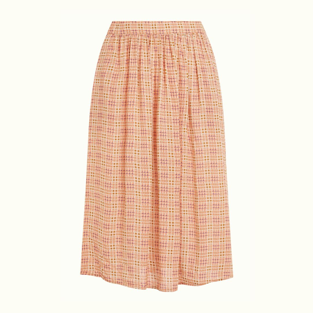 King Louie Women's Layla Skirt Sapeuse Check in Creampuff